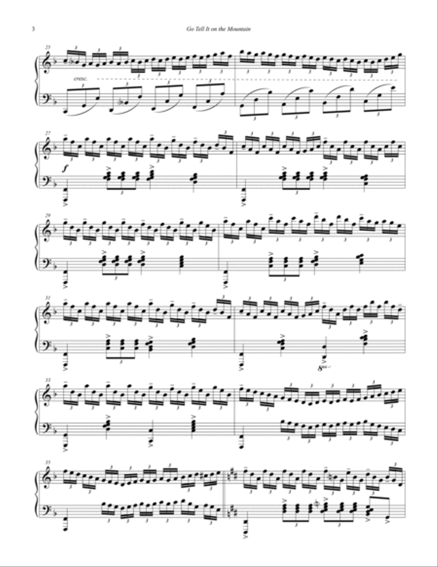Go Tell It on the Mountain Piano Solo scores gallery preview page 4