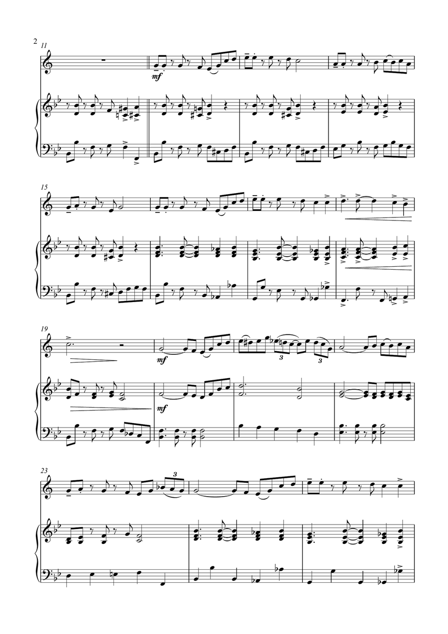 Battle Hymn of the Republic - a Jazz Arrangement - for Bb Clarinet and Piano image number null