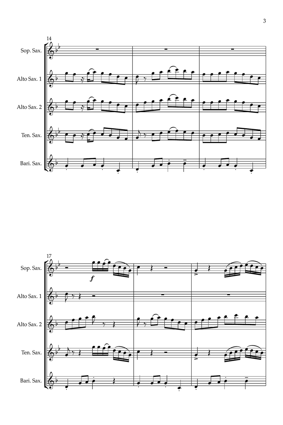 Why D'you Only Call Me When You're High? Saxophone Quintet scores gallery preview page 4