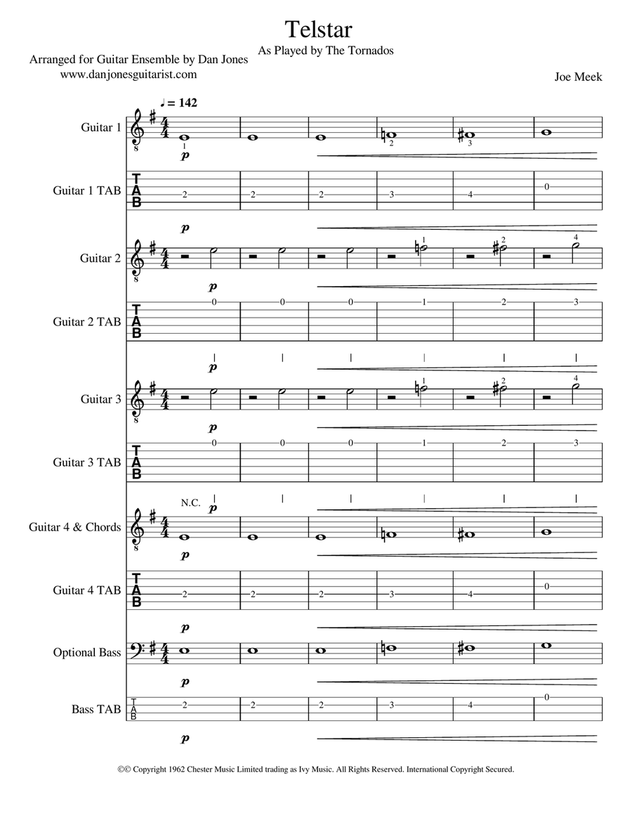 Telstar Guitar Ensemble scores gallery preview page 1