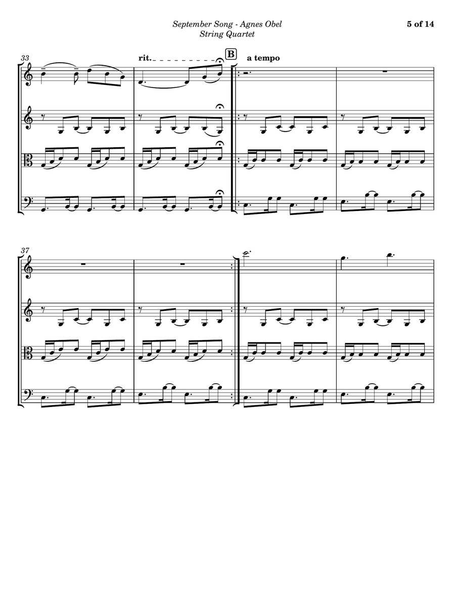 September Song September Song String Quartet scores gallery preview page 5