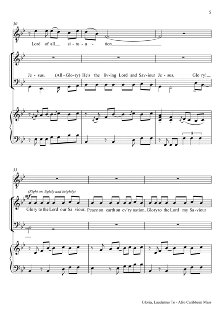 Gloria - Laudamus Te 4-Part scores gallery preview page 4