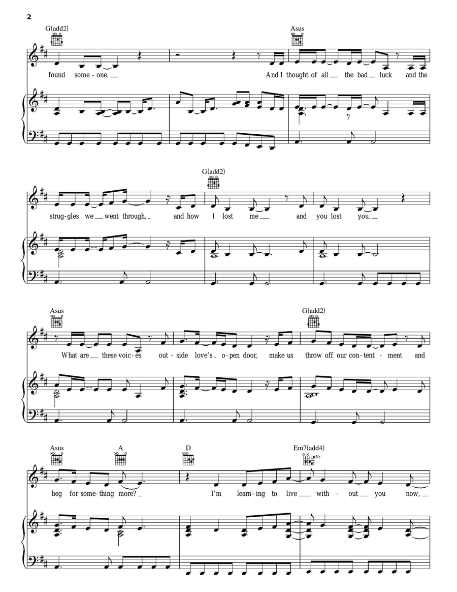 The Heart Of The Matter Piano, Vocal, Guitar scores gallery preview page 2
