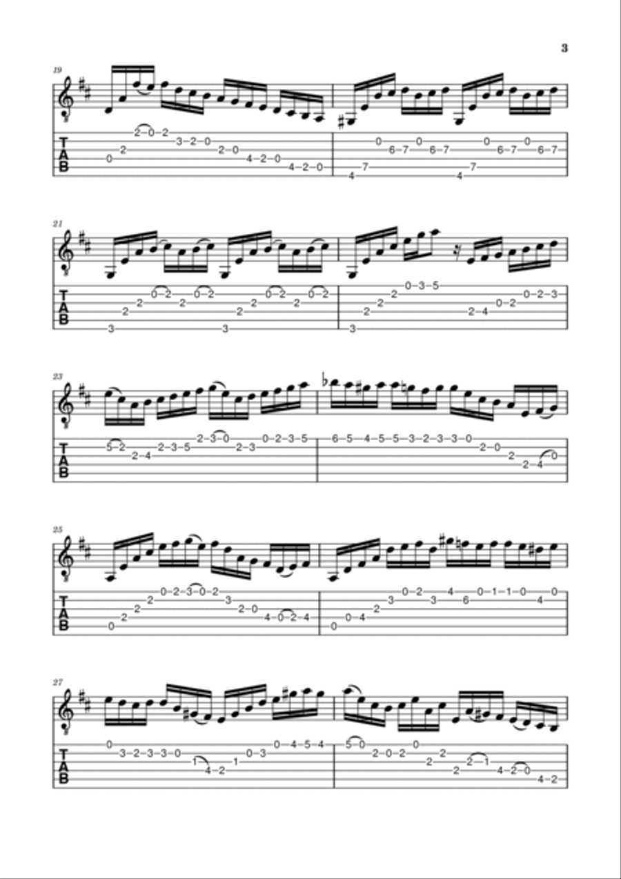 Prelude Cello-Suite No. 1, BWV 1007 (for Guitar) Cello scores gallery preview page 3