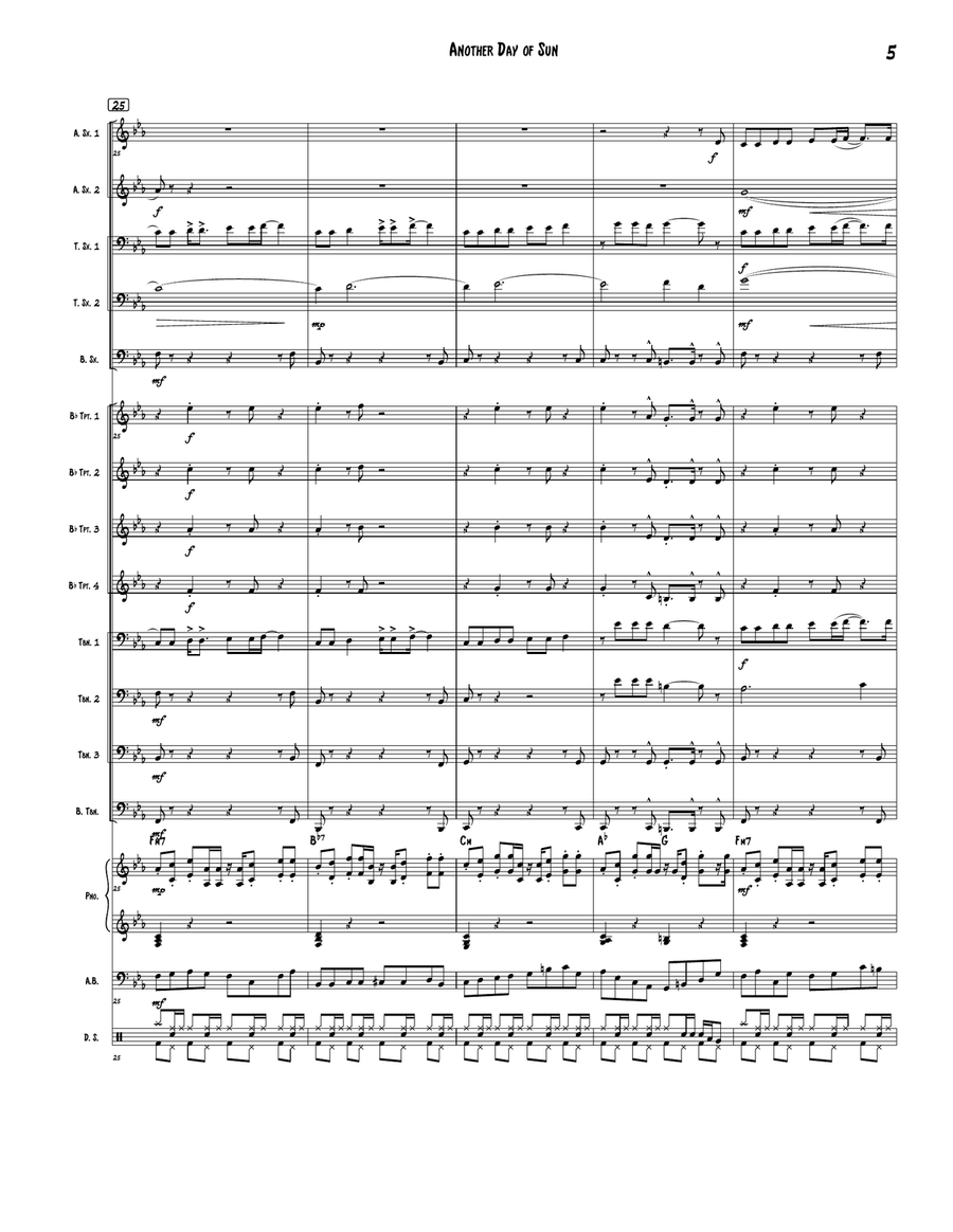 Another Day Of Sun Jazz Ensemble scores gallery preview page 6