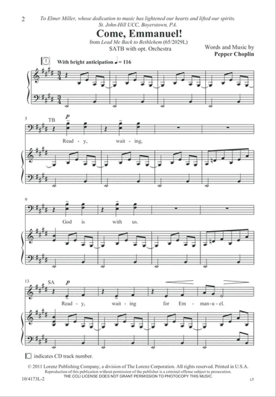 Come, Emmanuel! Come, Emmanuel! 4-Part scores gallery preview page 3