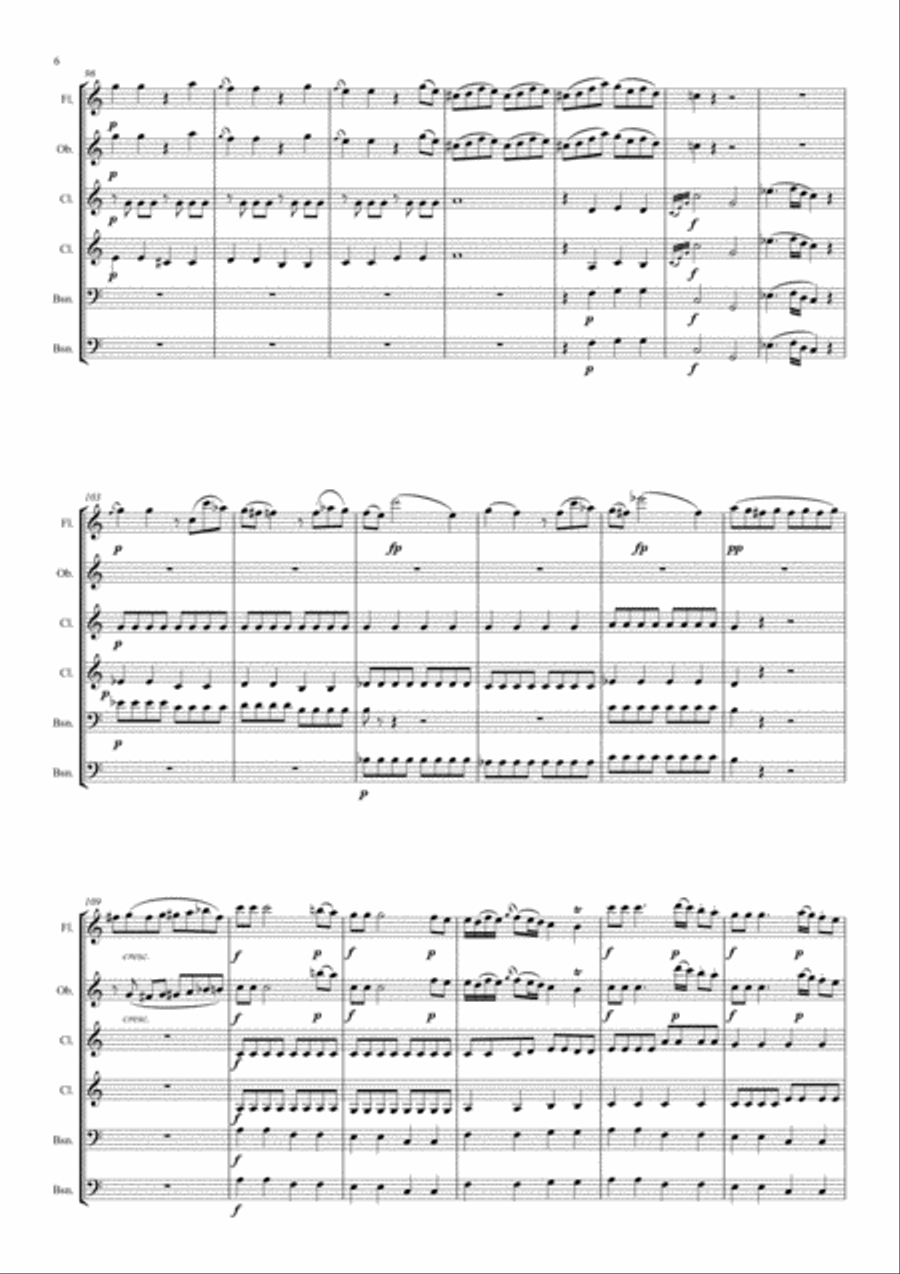 W.A Mozart - Piano Sonata No. 7 in C, K. 309 - 1º moviment (Sextet Woodwind) W.A Mozart - Piano Sonata No. 7 in C, K. 309 - 1º moviment (Sextet Woodwind) Woodwind Quartet scores gallery preview page 6