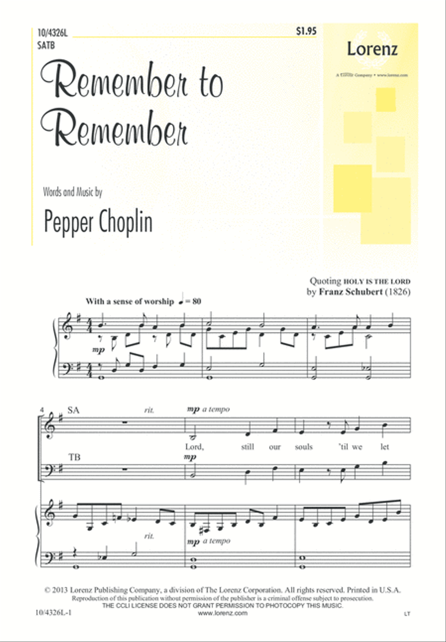 Book cover for Remember to Remember