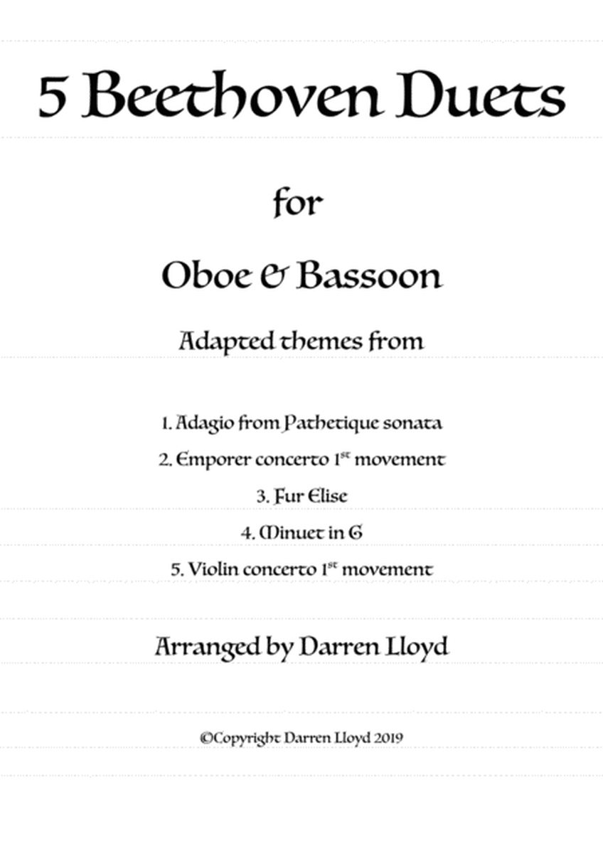 5 Beethoven duets - Oboe & Bassoon image number null