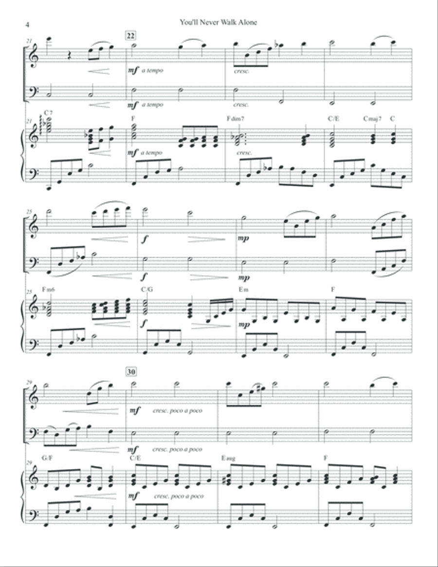 You'll Never Walk Alone Piano Trio scores gallery preview page 4