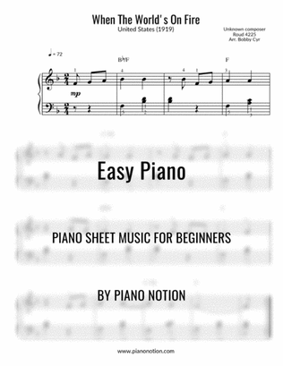 Book cover for When The World's On Fire (Easy Piano Solo)