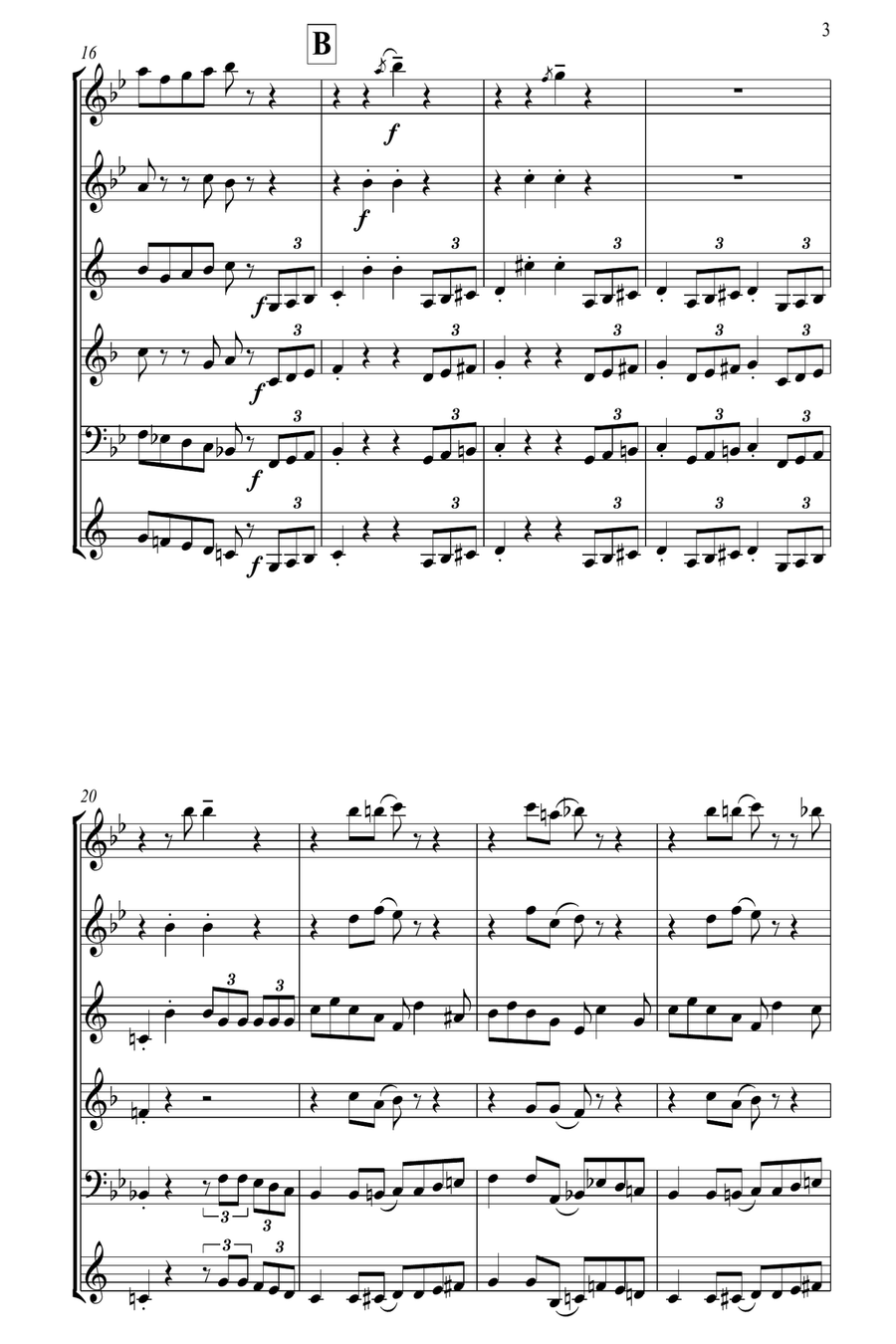The Addams Family Theme Woodwind Quintet scores gallery preview page 4