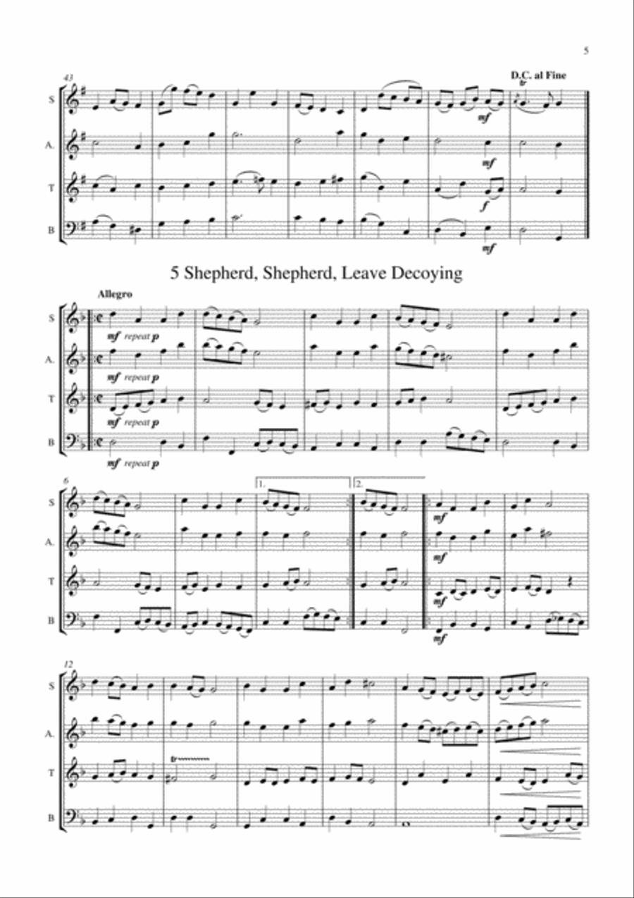 Music from 'King Arthur' by Henry Purcell. Small Ensemble scores gallery preview page 5