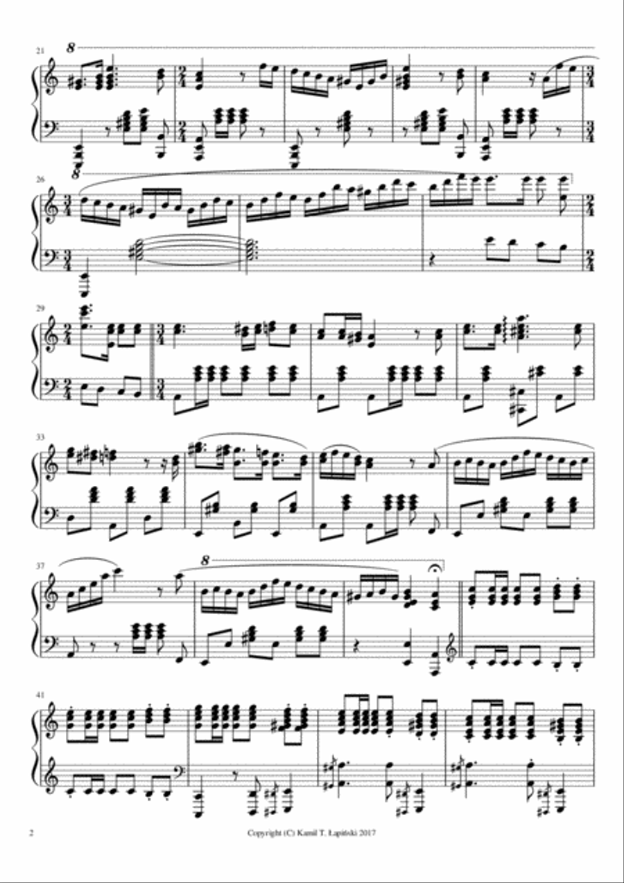 Polonaise Farewell To Homeland Remade Piano Solo scores gallery preview page 2