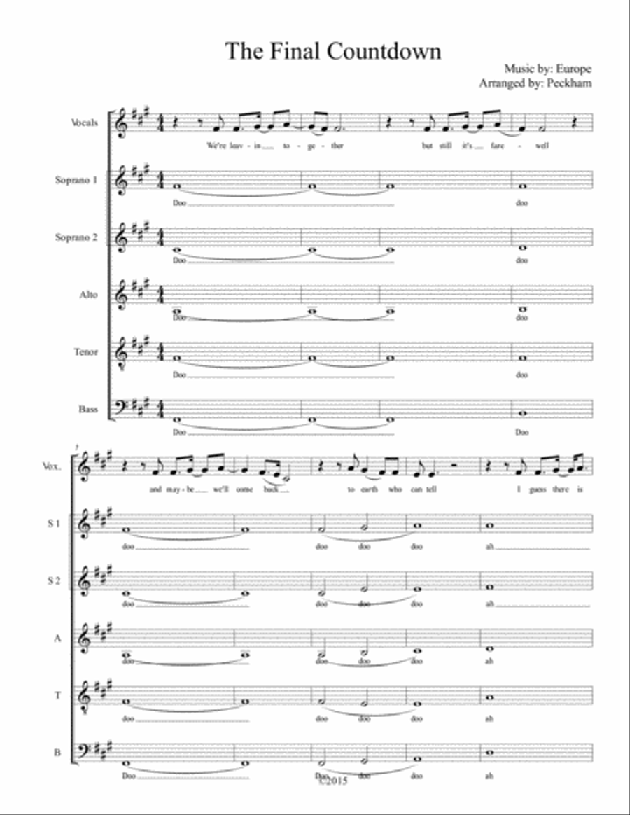 Final Countdown Divisi scores gallery preview page 1