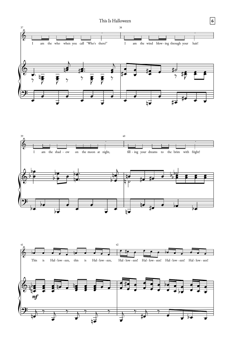 This Is Halloween Piano, Vocal scores gallery preview page 6