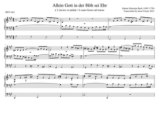 Allein Gott in der Höh sei Ehr à 2 claviers et pédale / il canto fermo nel tenore