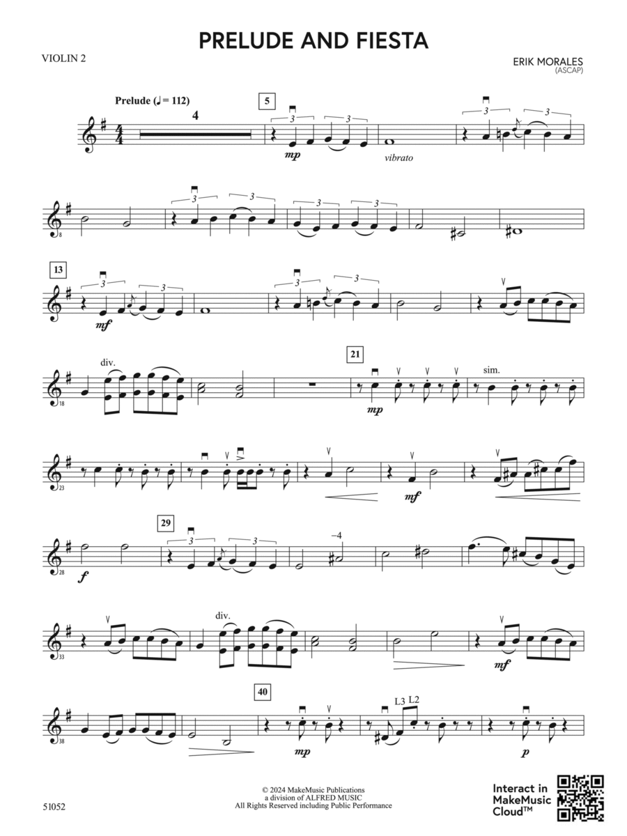 Prelude and Fiesta: 2nd Violin