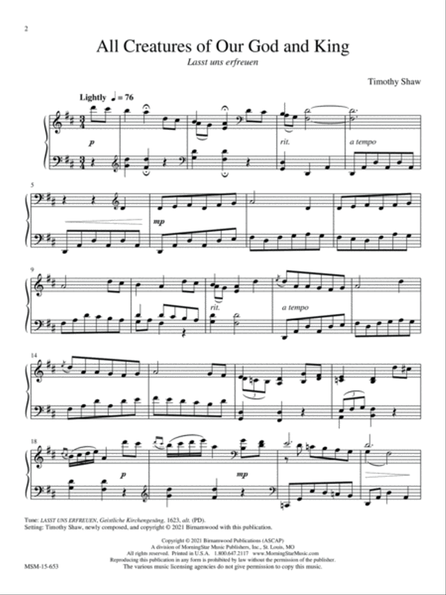 Come, Thou Fount of Every Blessing Piano Solo scores gallery preview page 2