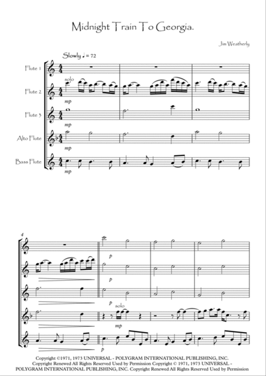 Midnight Train To Georgia Woodwind Quintet scores gallery preview page 2