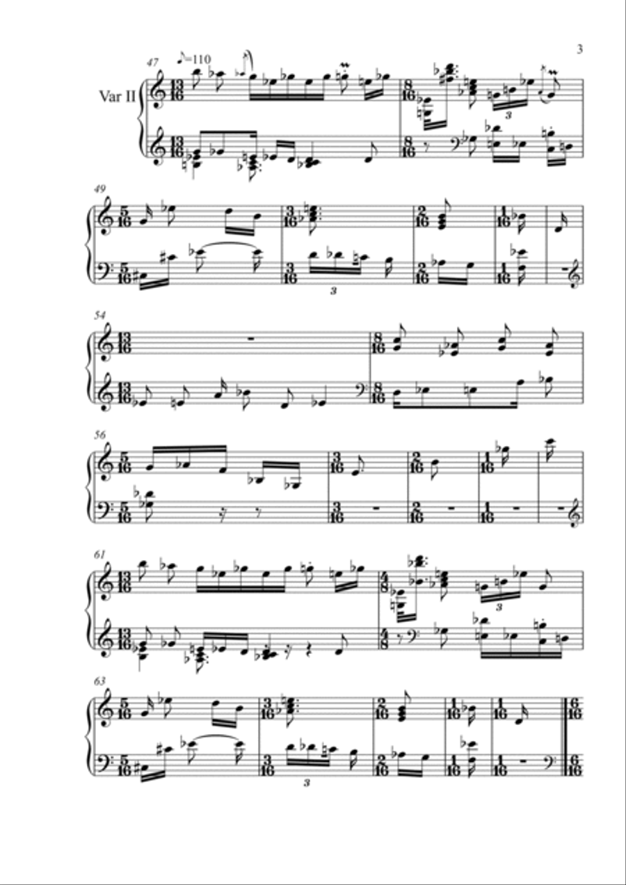 theme and 3 variations theme and 3 variations Piano Solo scores gallery preview page 3