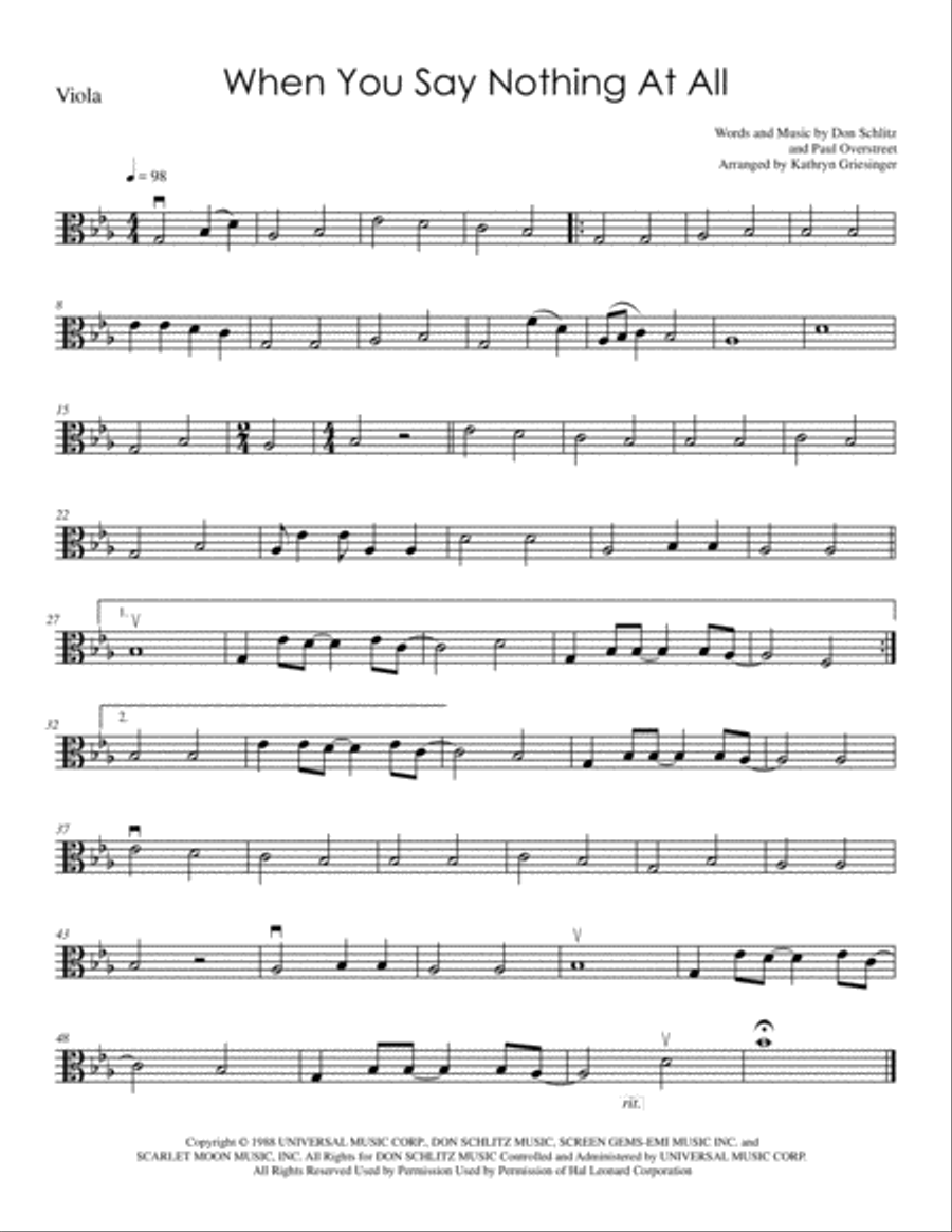 When You Say Nothing At All String Quartet scores gallery preview page 3