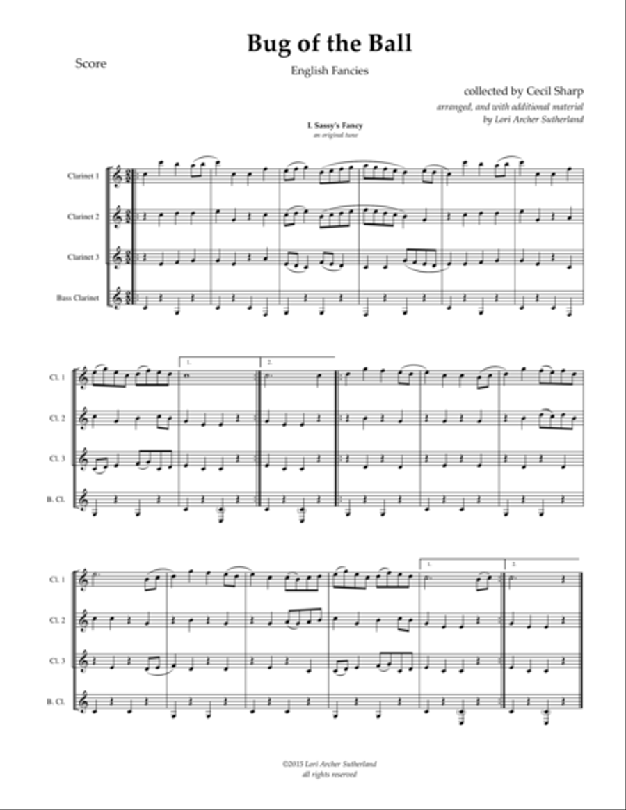 Bug of the Ball: English Fancies Clarinet Quartet scores gallery preview page 2