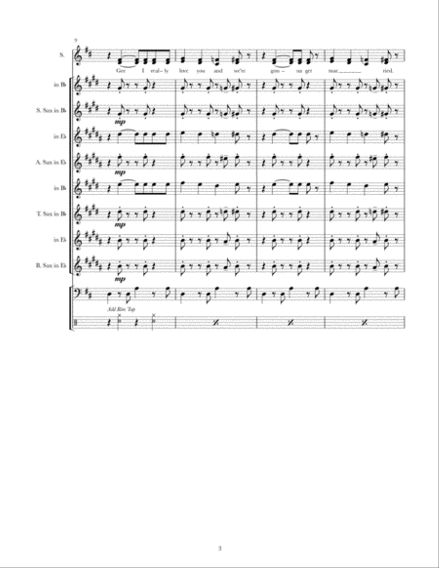 Chapel Of Love Saxophone Quartet scores gallery preview page 4