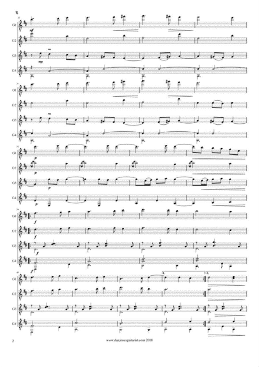 Fuga on El Noi de la Mare Guitar Ensemble scores gallery preview page 2
