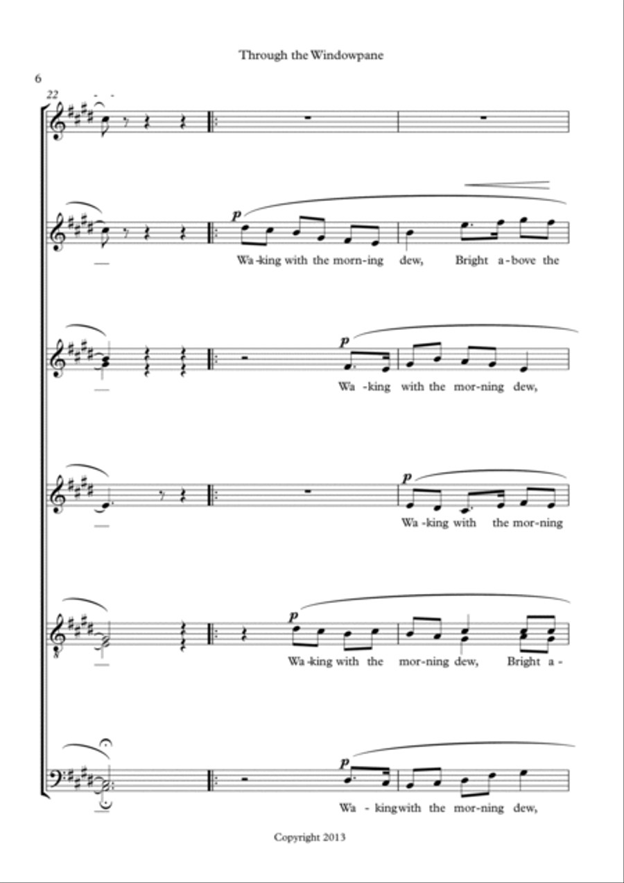 Through the Windowpane Choir scores gallery preview page 6
