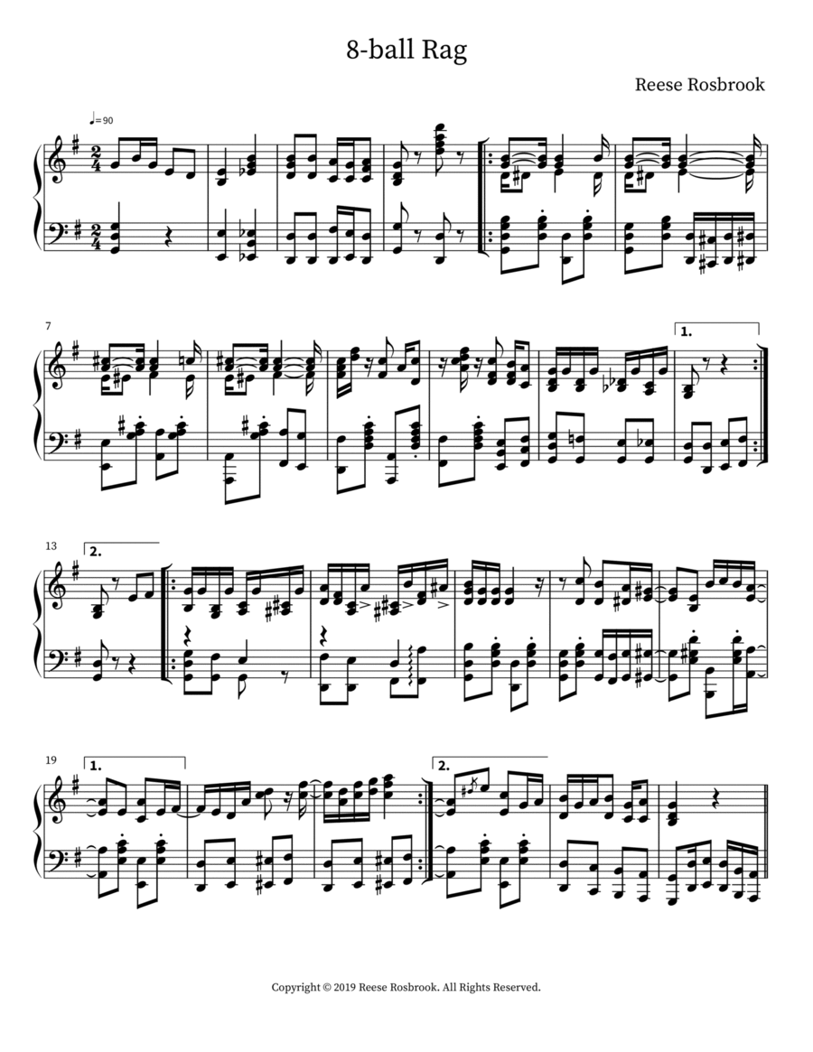 8-ball Rag Piano scores gallery preview page 1