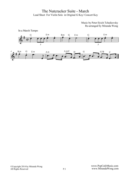 "March" from The Nutcracker Suite - Lead Sheet in Original G Key image number null