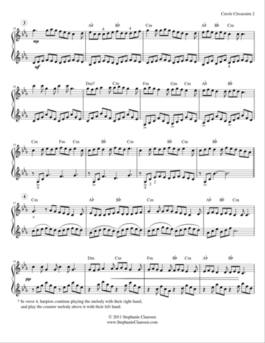 Cercle Circassien: La Tarentelle Harp scores gallery preview page 3