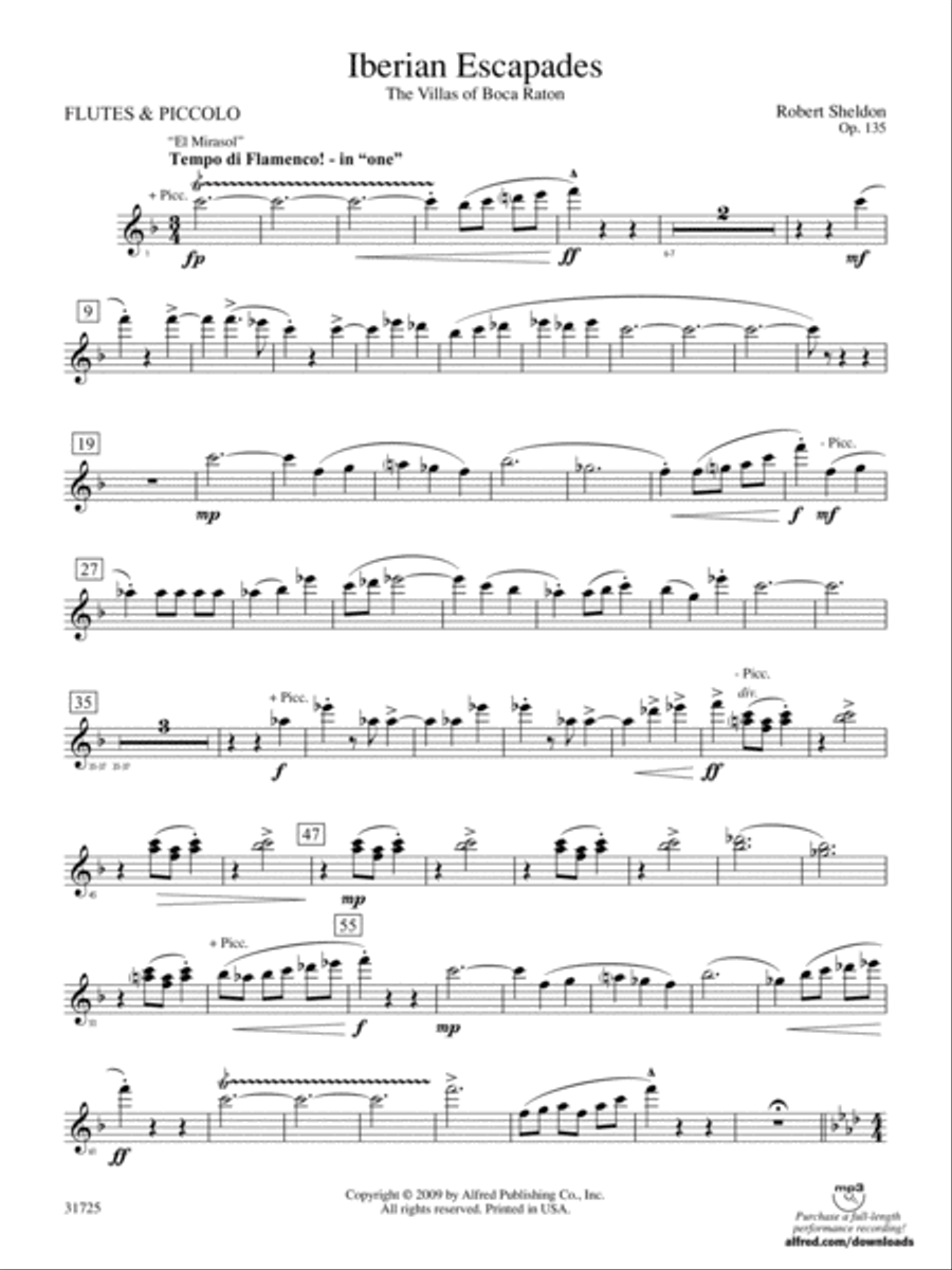 Iberian Escapades: Flute Concert Band scores gallery preview page 1
