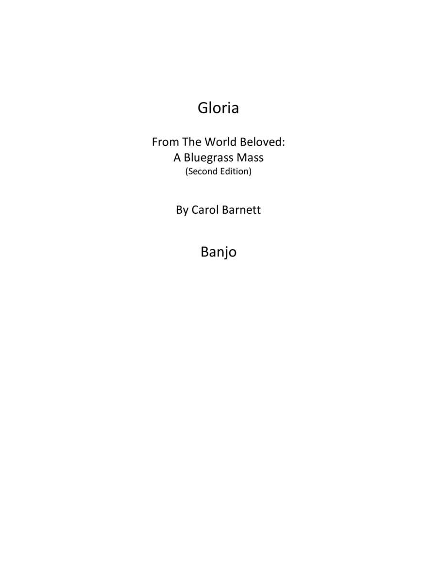 Gloria (from The World Beloved: A Bluegrass Mass) - Banjo Choir scores gallery preview page 1