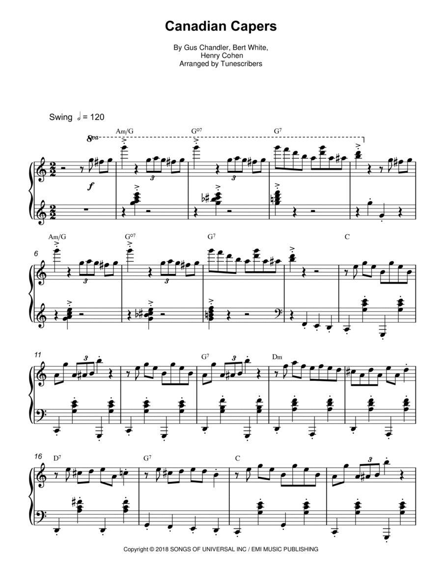 Canadian Capers Canadian Capers Piano Solo scores gallery preview page 1