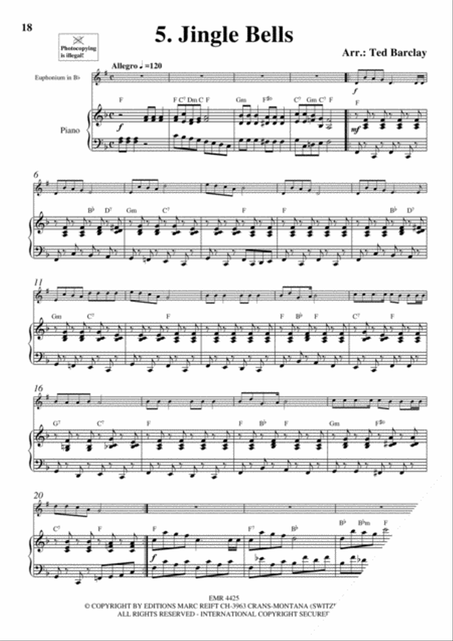 10 Easy Christmas Solos Euphonium scores gallery preview page 7