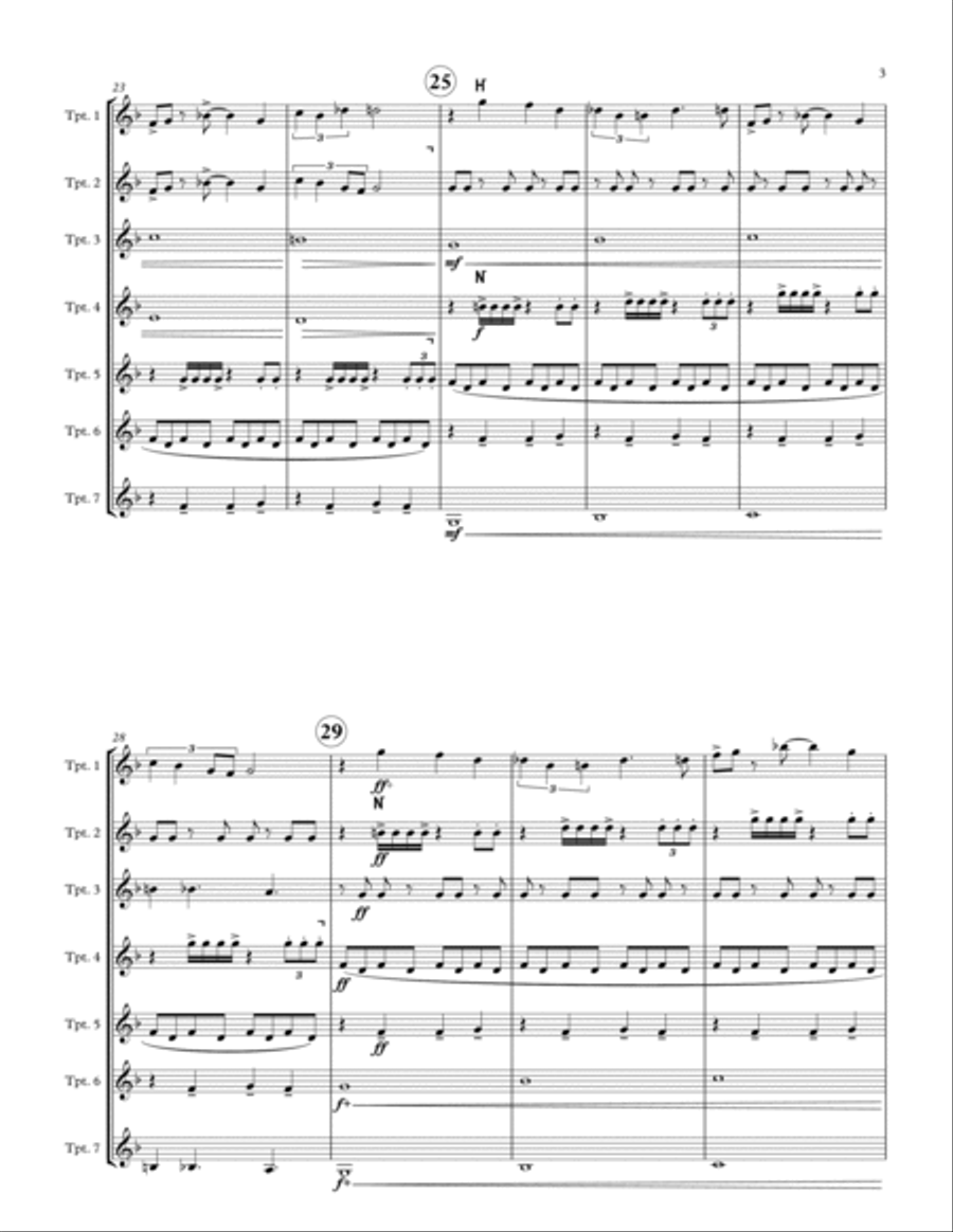 Fanfare in a Blue Pilu - Trumpet Ensemble (Septet) Brass Ensemble scores gallery preview page 3