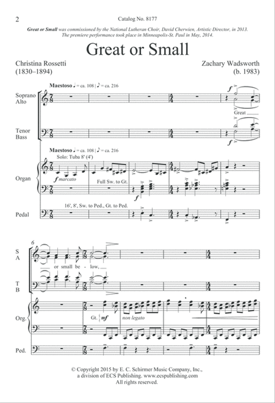 Great or Small 4-Part scores gallery preview page 2