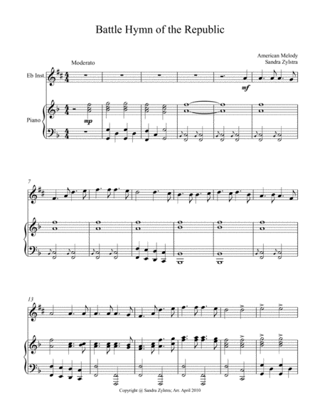 Battle Hymn of the Republic (treble Eb instrument solo) image number null