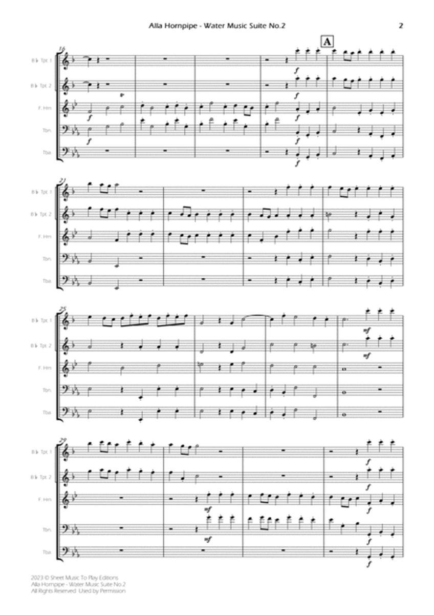 Alla Hornpipe by Handel - Brass Quintet (Full Score) - Score Only image number null