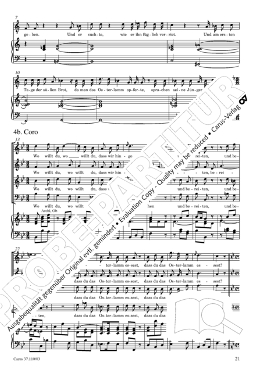 Markuspassion. Werkausgabe Reihe 1, Bd. 7 (Homilius) 4-Part scores gallery preview page 28