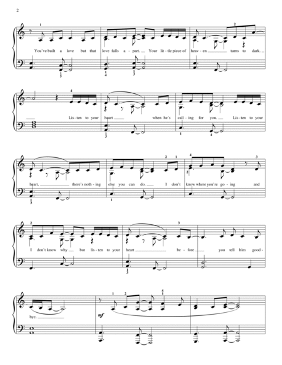 Listen To Your Heart Piano Method scores gallery preview page 2