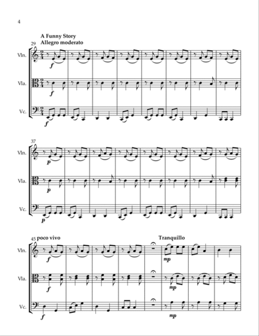 3 Trios Stay Home Hanulienka A Funny Story The Pine Forest String Trio scores gallery preview page 4