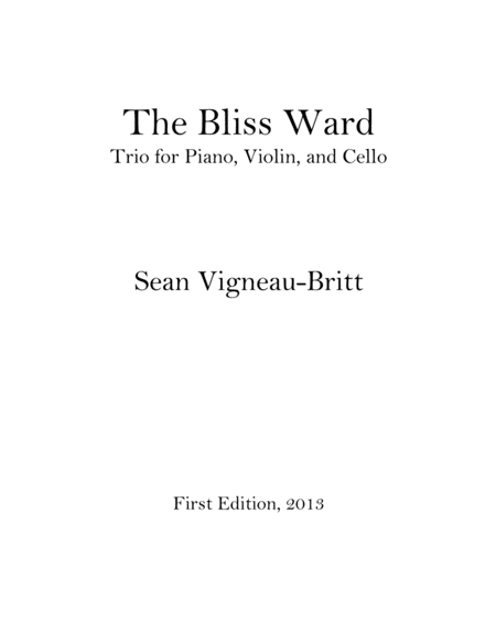 The Bliss Ward, Trio for Piano, Violin and Cello image number null
