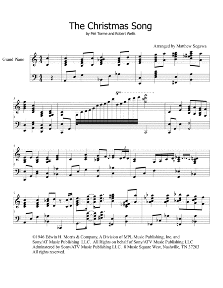 The Christmas Song (Chestnuts Roasting On An Open Fire) Piano Solo scores gallery preview page 3