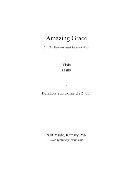 Amazing Grace (duet) - Viola and Piano - Full Set image number null