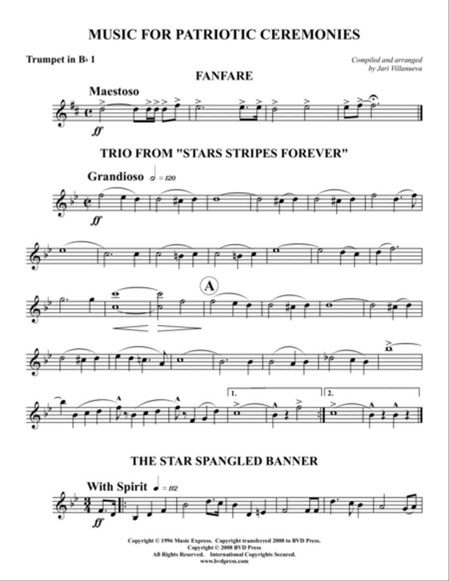 Music for Patriotic Ceremonies Brass Quintet scores gallery preview page 5