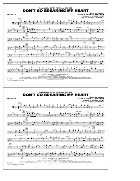 Don't Go Breaking My Heart - Trombone