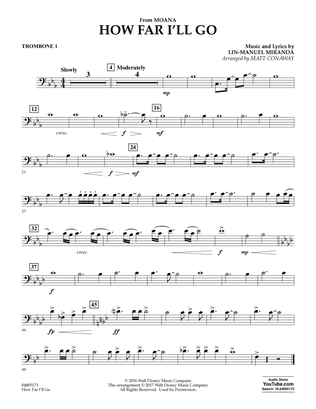 How Far I'll Go (from Moana) - Trombone 1